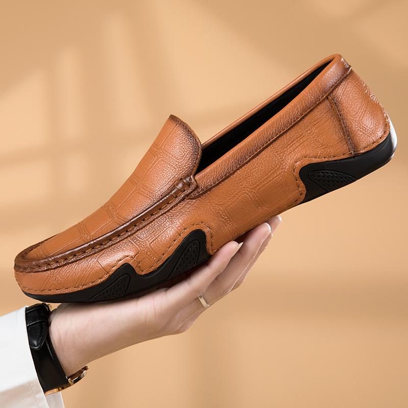 Мужская кожаная обувь Мокасины Обувь для вождения 44 коричневый — фото 8