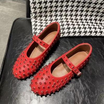 Mode Herbst Neue Flache Einzelne Schuhe Damenmode Runde Zehenpartie Flacher Ausschnitt Strassnieten Weiche Sohle Rutschfest Low Top Schuhe