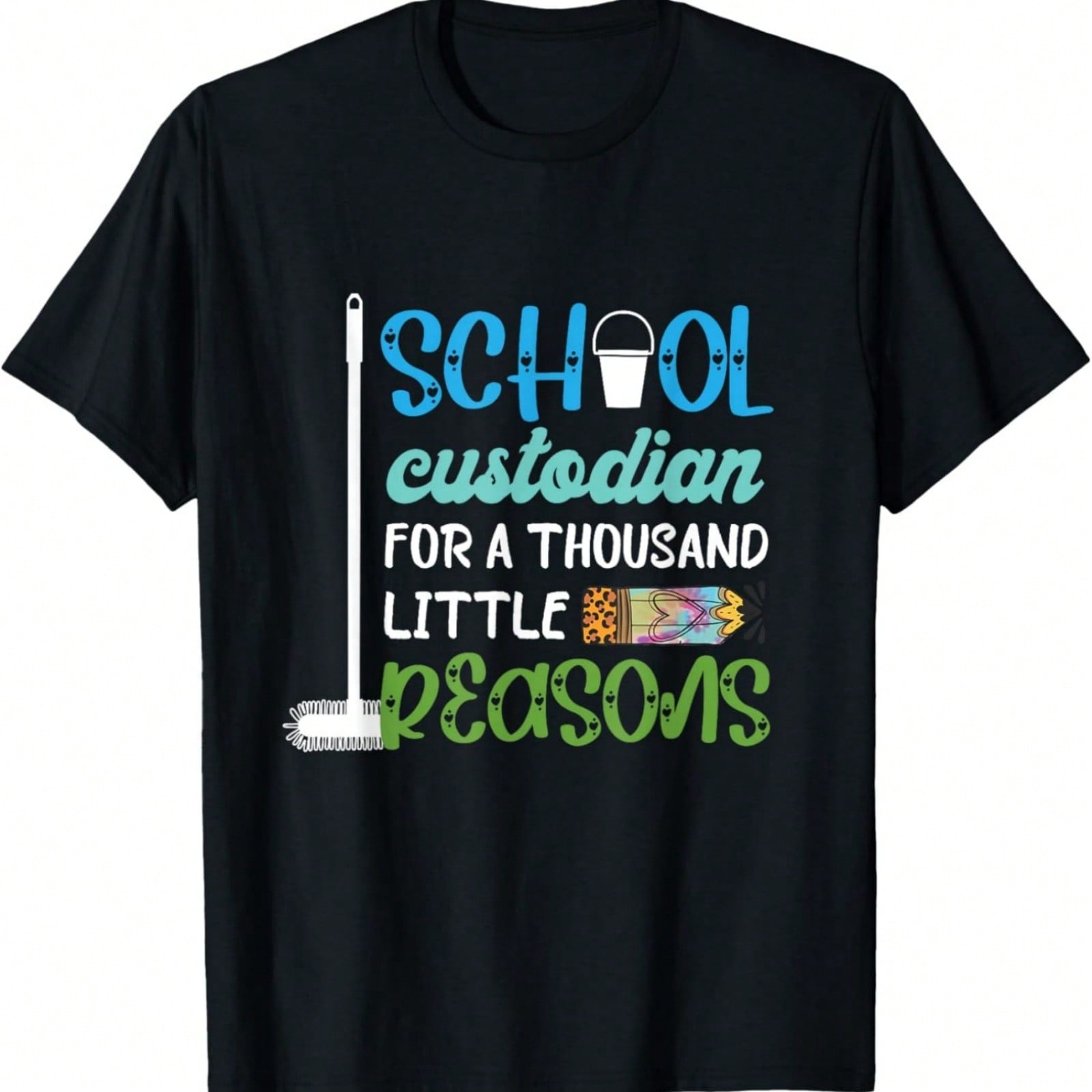 School Custodian Best Janitor Ever Mop Apple Cleaning T-Shirt S разноцветный