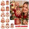 Christmas Hanging Ornament Vintage 2D Acrylic for Holiday Tree and Home Decor