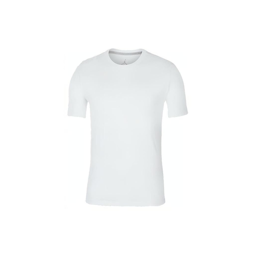 Jordan T Shirts Men's White Crew Neck Moderate Straight Fit CD2607-100
