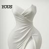 Unique Aesthetic Room Accessory Elegant Dress Shaped 3D Printed Vase, Modern Minimalist Sculpture for Light Luxury Table Decor Home Decor, Artistic
