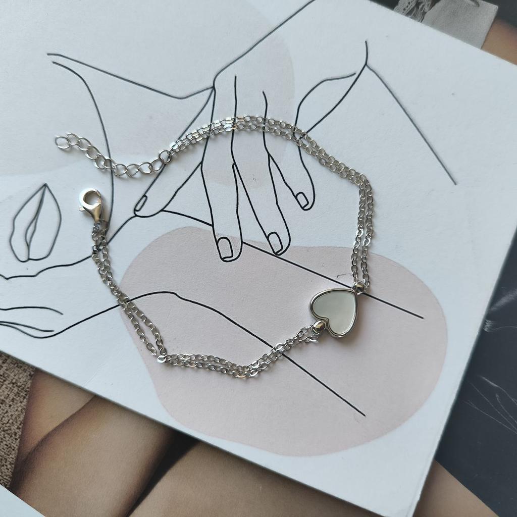 Silver Bracelet with Natural Mother-of-pearl, Product Weight 2.01 G (2184591)