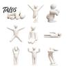 Game Character Collectible 1/8Pcs 3D Printed Figure, Sitting Standing Lying Man Figurine, Minimalist Decoration Abstract White Statue, Gift for Lovers