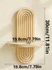 Wooden Wall Mounted Storage Rack Boho Style Display Shelves Modern Home Decor for Living Room, Bathroom Decoration