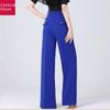 Women's Modern Wide-Leg Latin Dance Pants - High Waist Ballroom & Jitterbug Trousers.