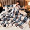 Synthetic Lamb's Wool Autumn Winter Warm Blankets for Bed 3 Layers Thicken Milk Velvet Blanket Warmth Fluffy Weighted Blanket