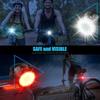 Bicycle Taillights Red/White Waterproof MTB Bike Lamp Battery Powered Warning Cycling Tail Light LED Headlight Rear Lamp 6 Modes