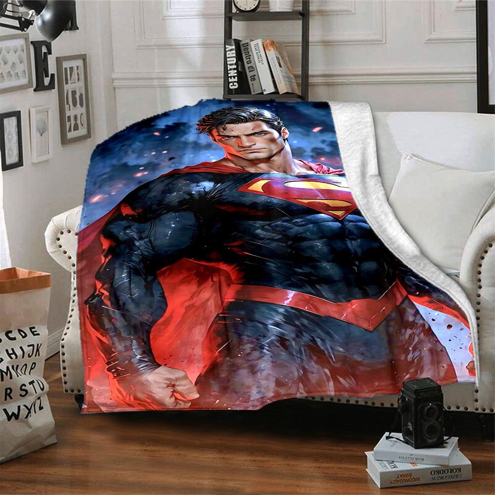 1pc Brave Superman Flannel Blanket Soft Warm Throw for Home, Office, Travel, All-Season Cozy Bedding GiftL1312