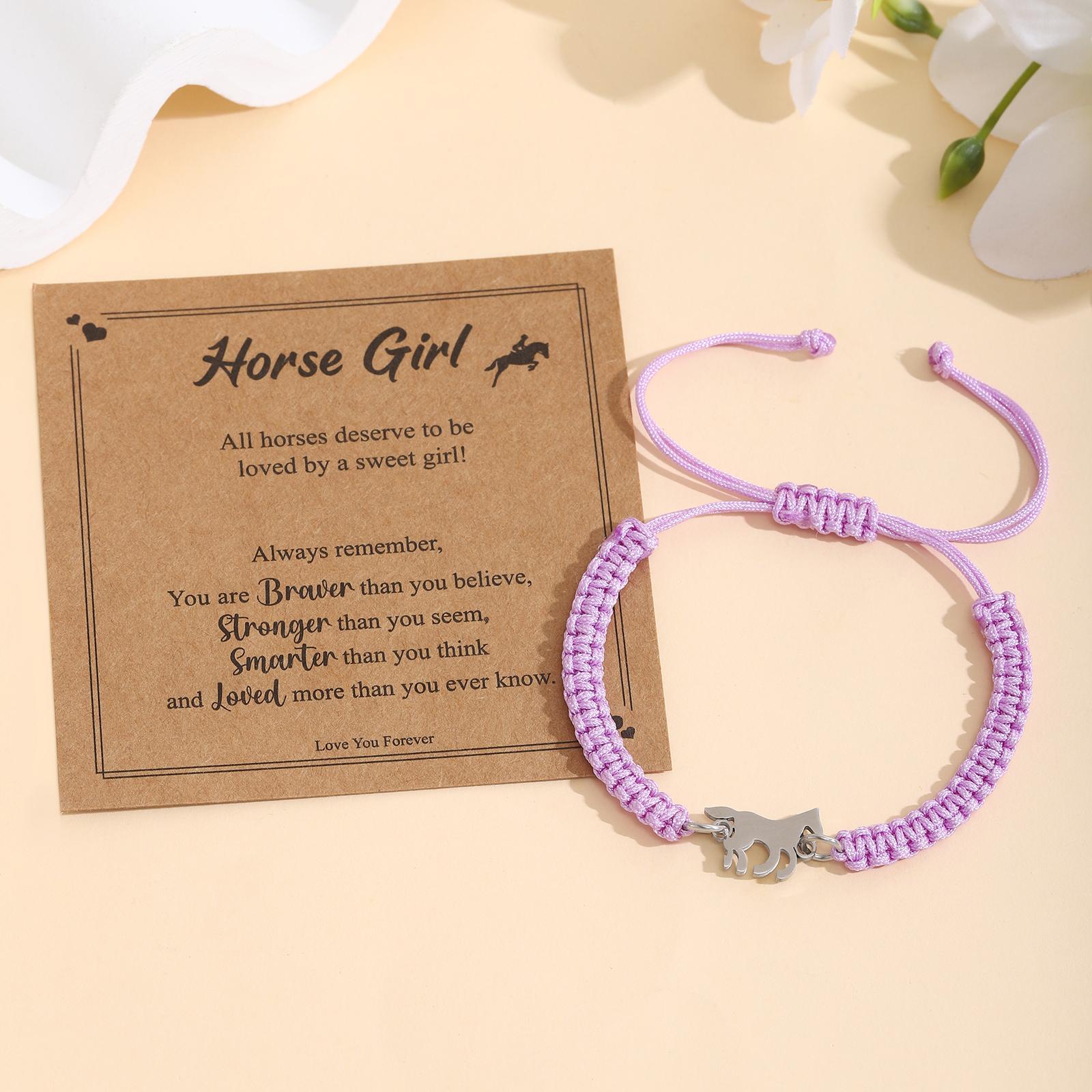 

ZIRIUISP Horse Charm Bracelets for Women Adjustable Handmade Rope Bracelet Girls Jewelry Horse Lover Gift