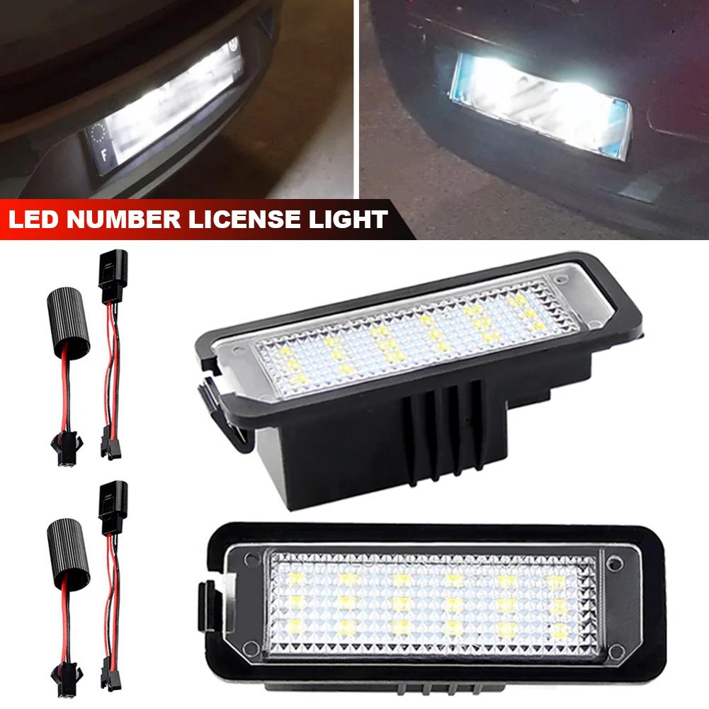 For VW GTi Golf 4 5 6 7 MK4 MK5 MK6 MK7 Passat B7 CC EOS Scirocco Beetle 2PCS LED Number License Plate Lights With Canbus