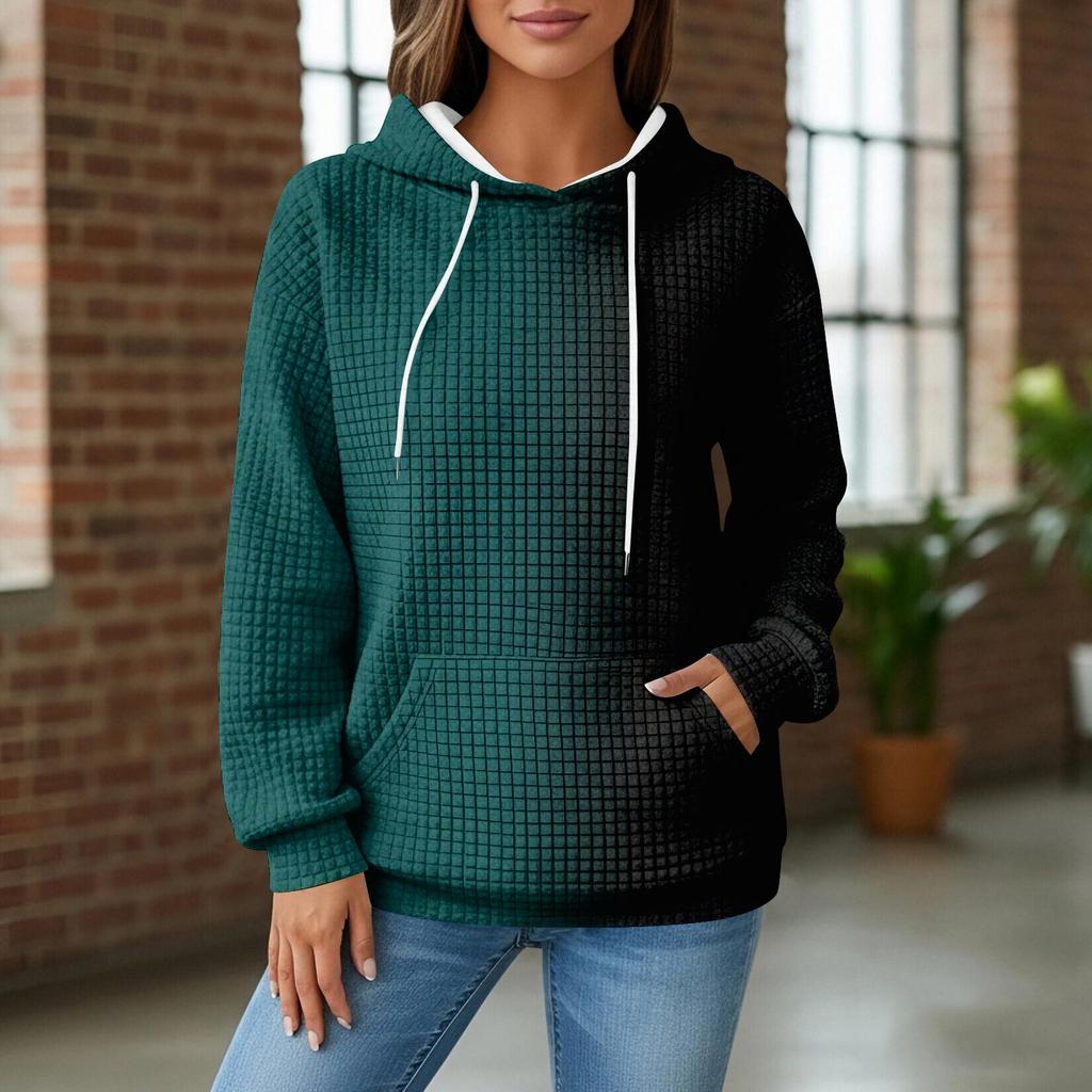 Women's Knit Hoodie , Long Sleeve Pullover with Pocket, Casual Loose,Fit Sweatshirt for Daily Wear/Outdoor