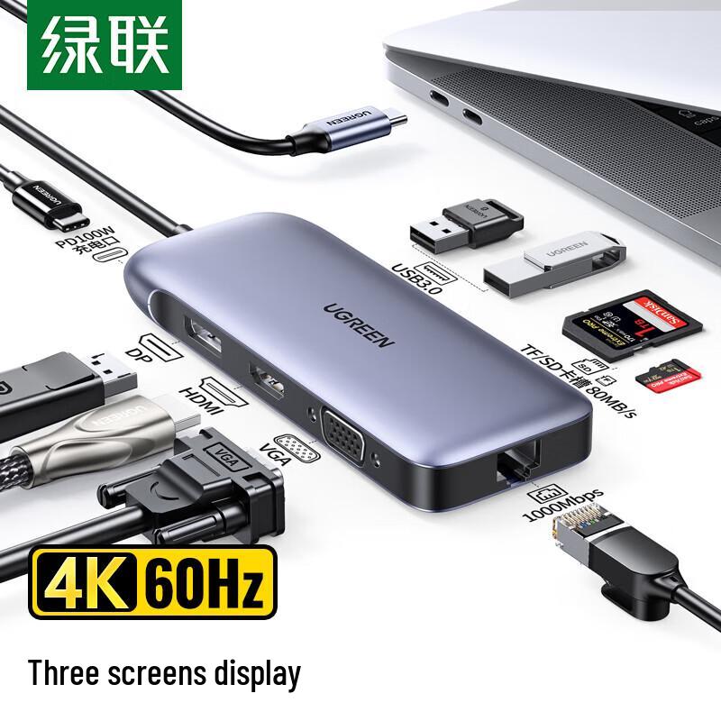 UGREEN 9-in-1 USB-C Hub with 4K HDMI/DP and PD