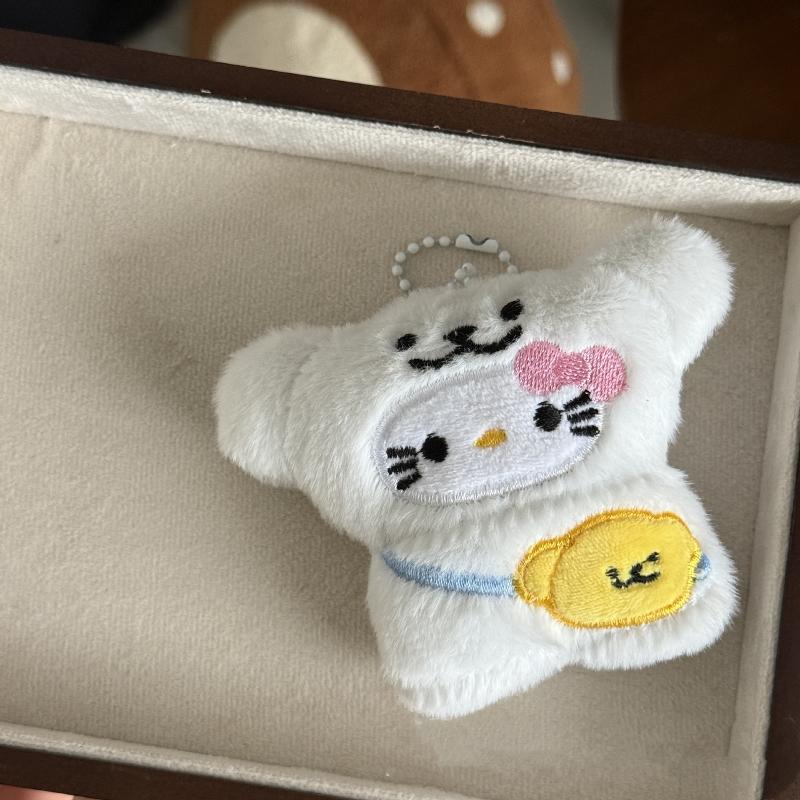 

Cute Cartoon Head Cover Kitten Doll Pendant Plush Keychain Ornament Cat Stuffed Doll Key Ring Backpack Bag Decoration Kid Gifts