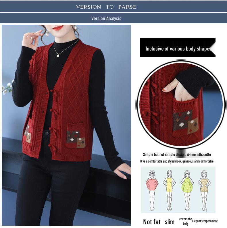 Retro Fashion Knit Cardigan Vest – Spring/Autumn 2025 Collection