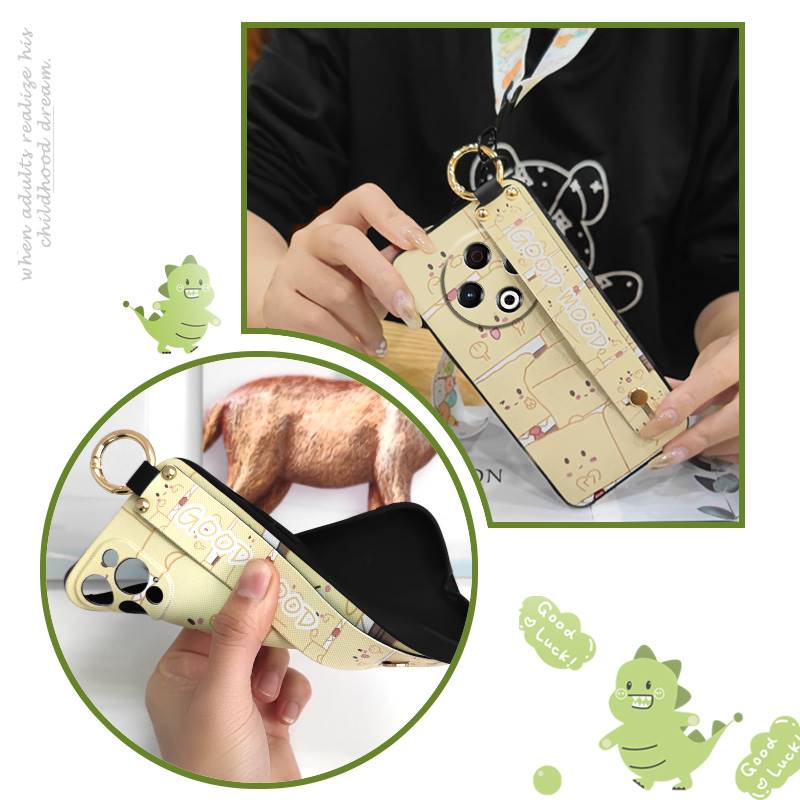 Lanyard Back Cover Phone Case For Tecno Spark30 4G/KL6 Phone Holder Dirt-resistant Anti-dust Fashion Design Durable Cute