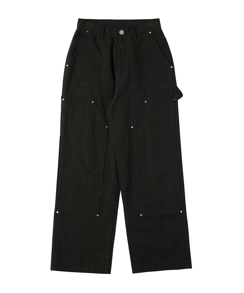 URBANAGE Cotton Carpenter Wide Pants Charcoal