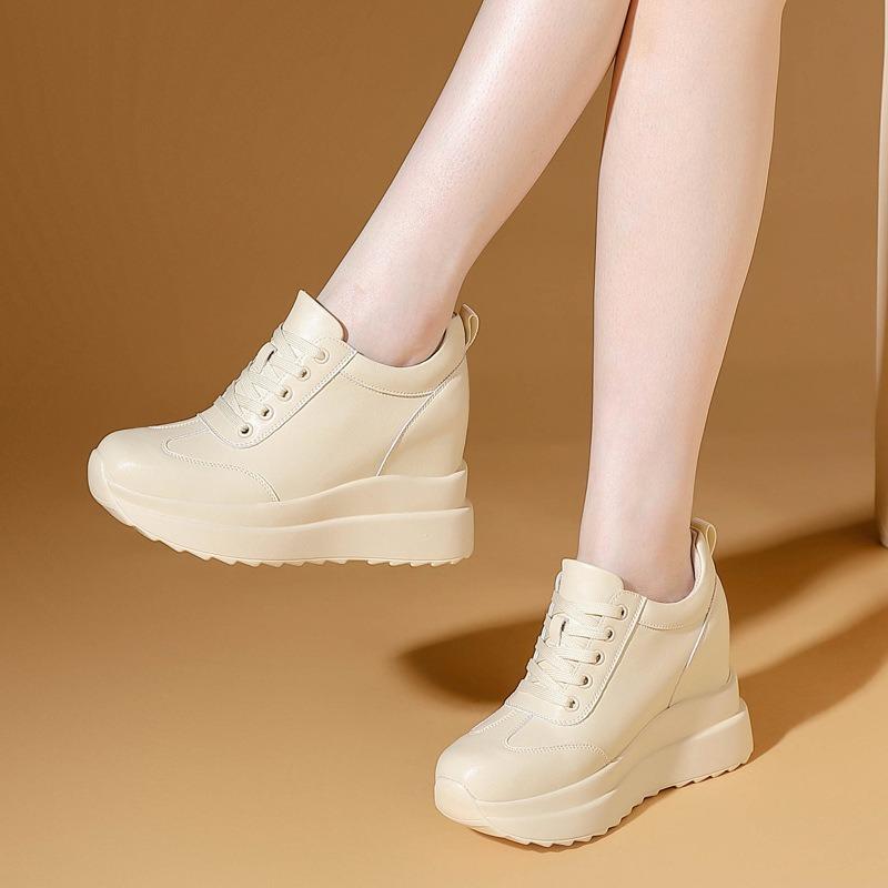 Trend Sunday Autumn and Winter Women's Shoes New Muffin Thick Sole Inner Height Increase Casual Net Shoes Single Pair