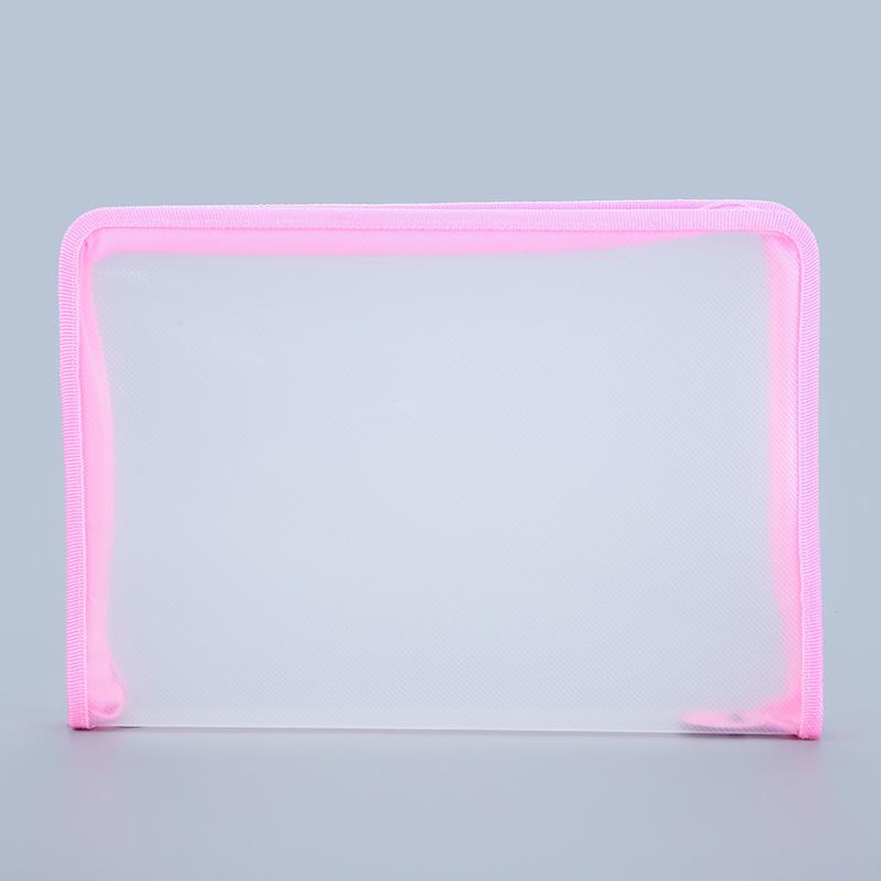 Transparent A4 Twill Zipper Document Organizer & File Storage Bag A4 розовый
