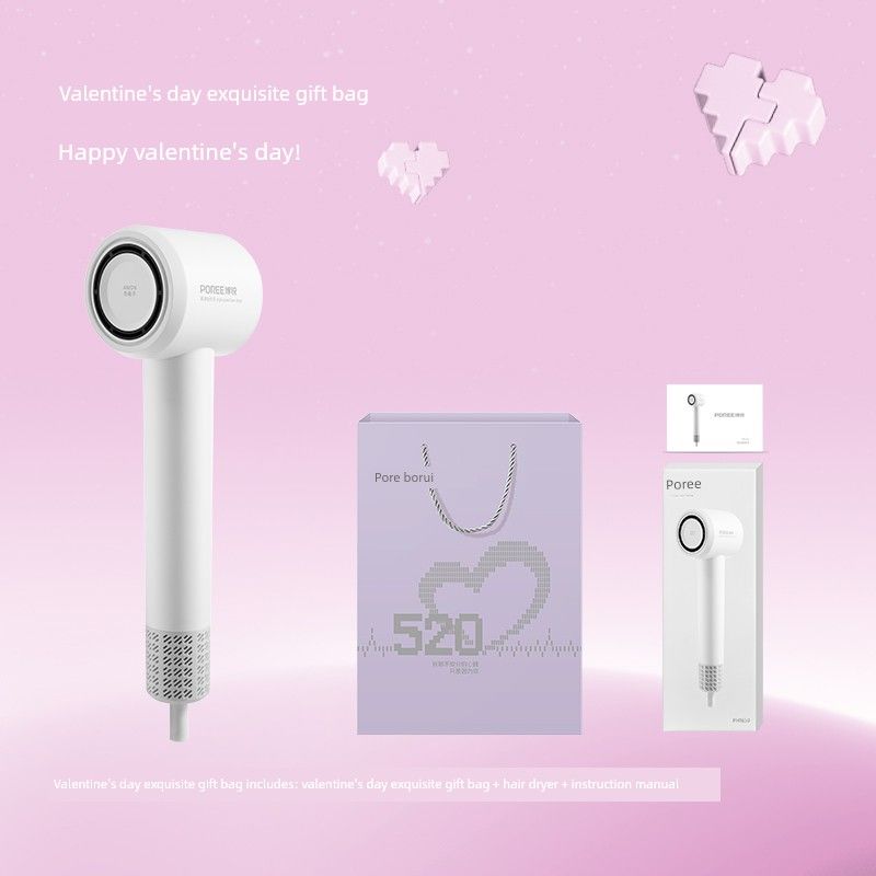 Feike Borui High-Speed Hair Dryer for Home Use, Negative Ion Hair Care, Quick-Drying Hair Dryer, High-Power for Students and Girls Chocolate color(Ph1650 Pure White [520 Gift Bag])