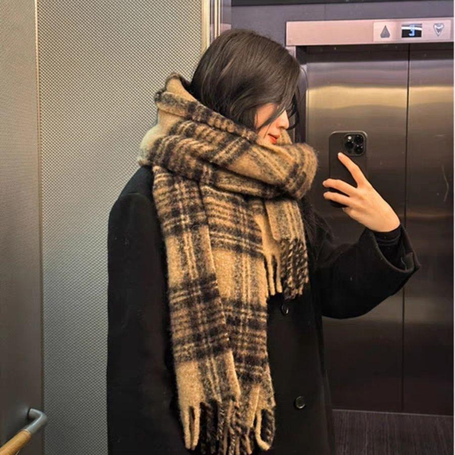 Women's and Men's Korean Style Mohair Shawl Scarf - Thick, Warm, Autumn/Winter Accessory