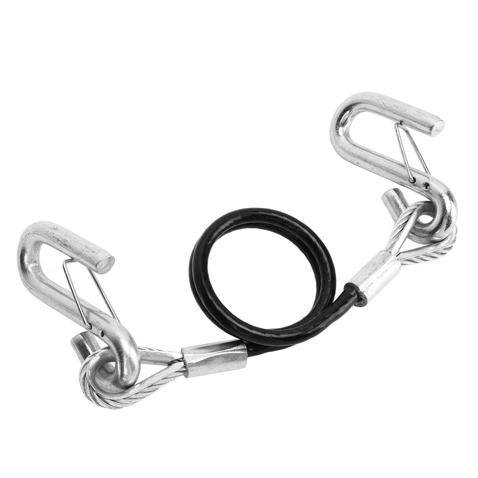 

Трос безопасности прицепа 27,6 дюйма S-образный крюк пружинный трос безопасности для автофургона грузоподъемностью 3500 фунтов безопасная буксировка