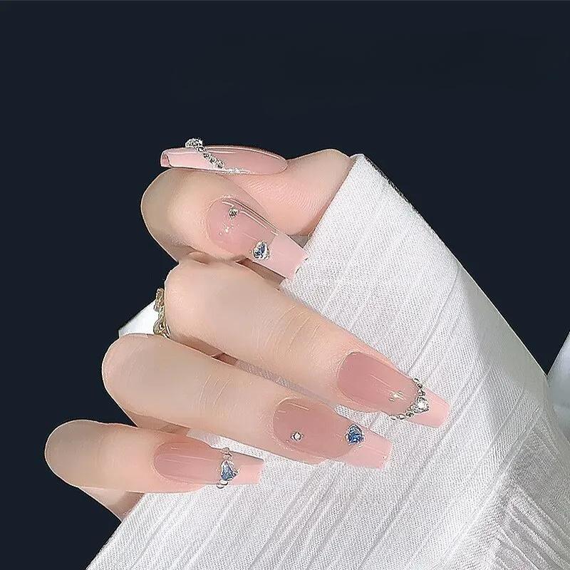 50PCS Mini Love Heart Diamond Nail Decoration Super Sparkling Flat Bottom Diamond Colorful Small Peach Heart Explosion Spark