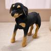 Rottweiler Simulated 3d Simulation Standing Black Dog Plush Stuffed Doberman Animal Super Realistic Kid Christmas Halloween Gift