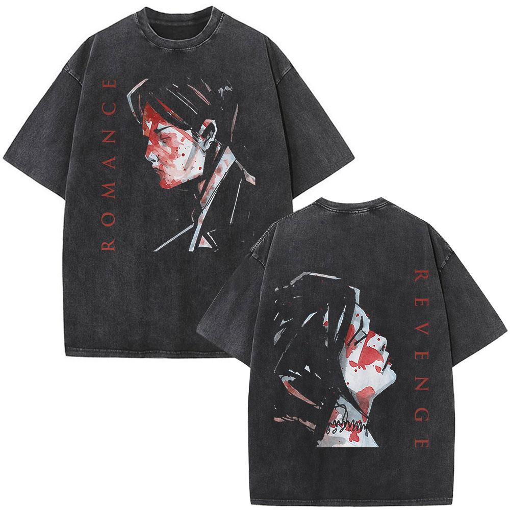 Koszulka Vintage Washed Zespół Rockowy My Chemical Romance Three Cheers for Sweet Revenge Koszulki Gotyckie Męskie Damskie Odzież Koszulki
