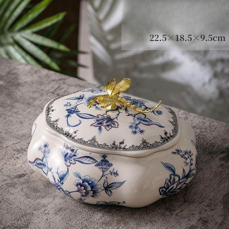 BEPAN American Retro Ceramic Jewelry Box Storage Jar Luxury Home Creative Ceramic Crafts Decorative Ornaments Home Decor