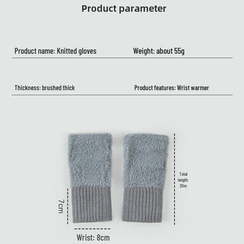 Plush Fingerless Knit Gloves – Warm, Versatile Winter Wear for Students and Office Use