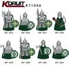 Chevalier Médiéval Seigneur Guerrier de Rohan Casque Bouclier Arme Armure Accessoires Figurine Garde Royale Briques de Construction Jouets pour Enfants cadeaux