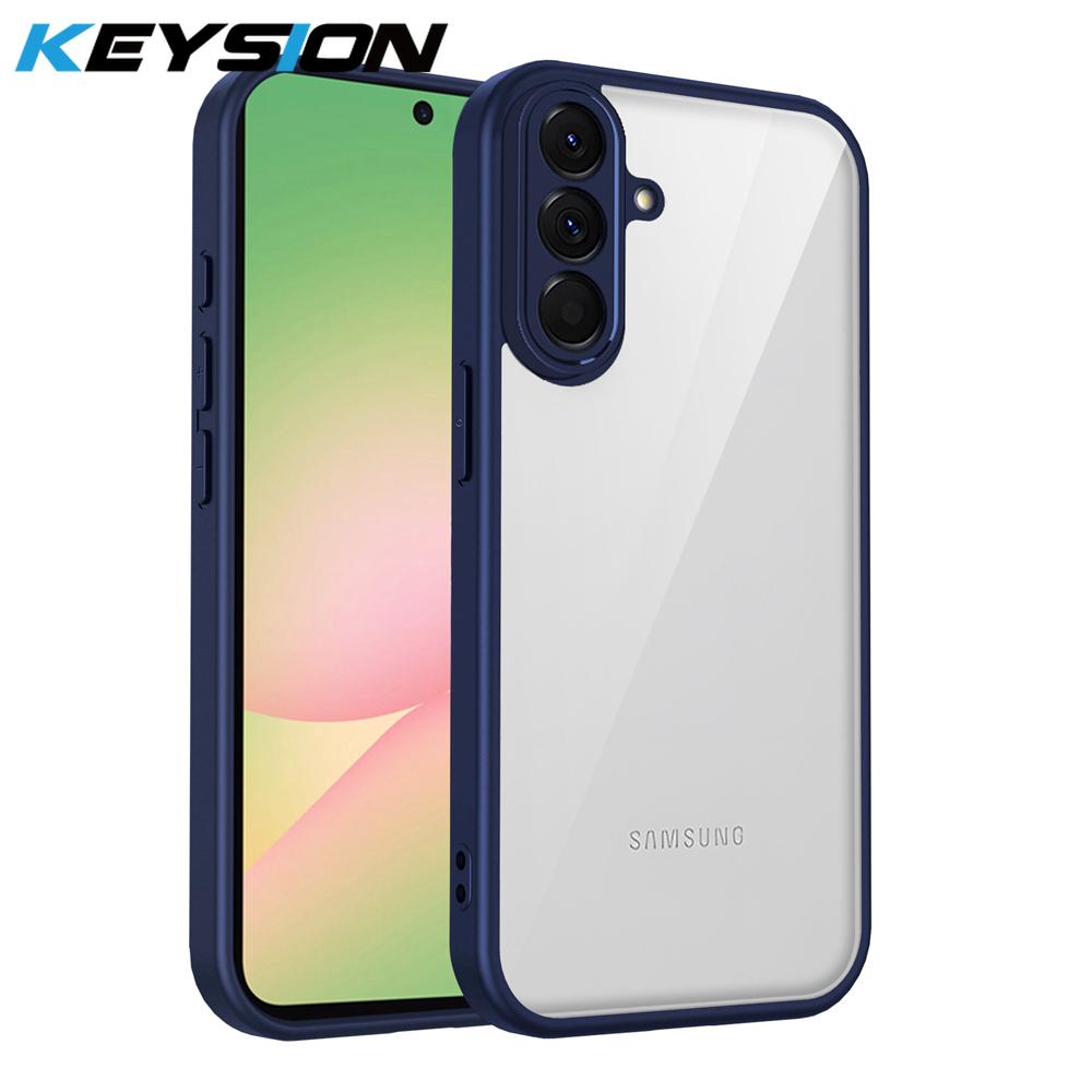 KEYSION Transparent Phone Case for Samsung A56 5G A36 A26 Silicone+PC Clear Shockproof Phone Cover for Galaxy A16 4G 5G