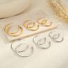 GEMCHIC Women's Classic Ins Large Hoop Earrings Stainless Steel 18K Gold Plated Polished Fashion Accessories