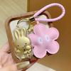 Pure Gold Joyful Rabbit Keychain and Phone Chain with Floral Pendant - Ideal for Gifts