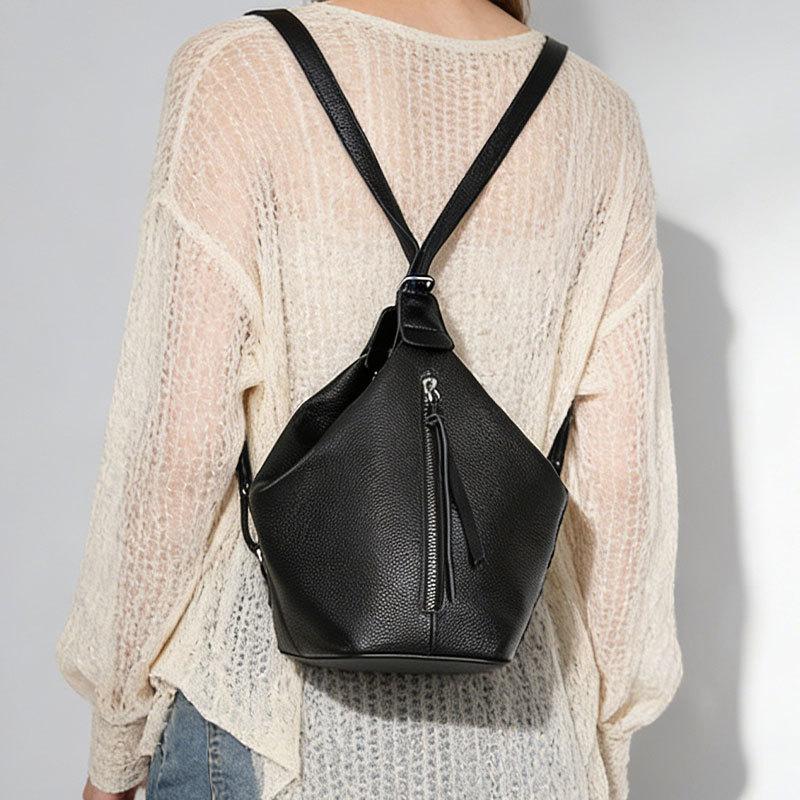 Shoulder Bag, New Genuine Leather Bucket Bag, Simple and Fashionable Bag, Women's Commuting Temperament Shoulder Bag