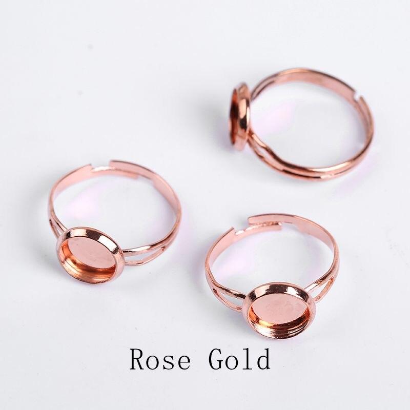 10pcs Bases de bague réglables Base de bague plaquée argent