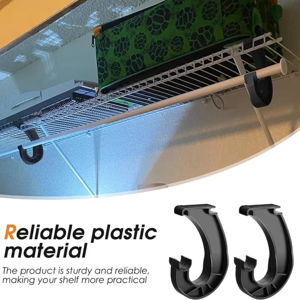 1pc J-Shaped Hanging Closet Rod Brackets Sturdy Curtain Rod Holder Closet Pole Support  Hardware