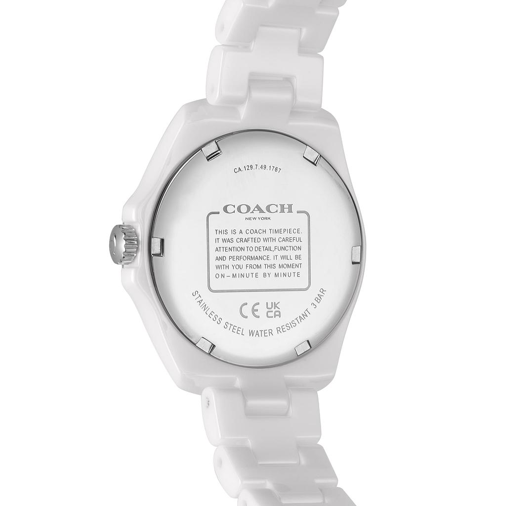 COACH PRESTON Black Quartz Water Mineral White Watch, 33mm, Ceramic, Dial, Movement, Resistant, Glass, Women's, (Product Code 14503462)