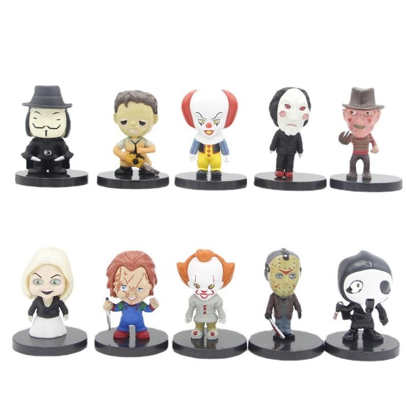 10 Stunning Styles Pvc Horror Movie Collectible Figures Clown Jason Freddy Chucky For Fans