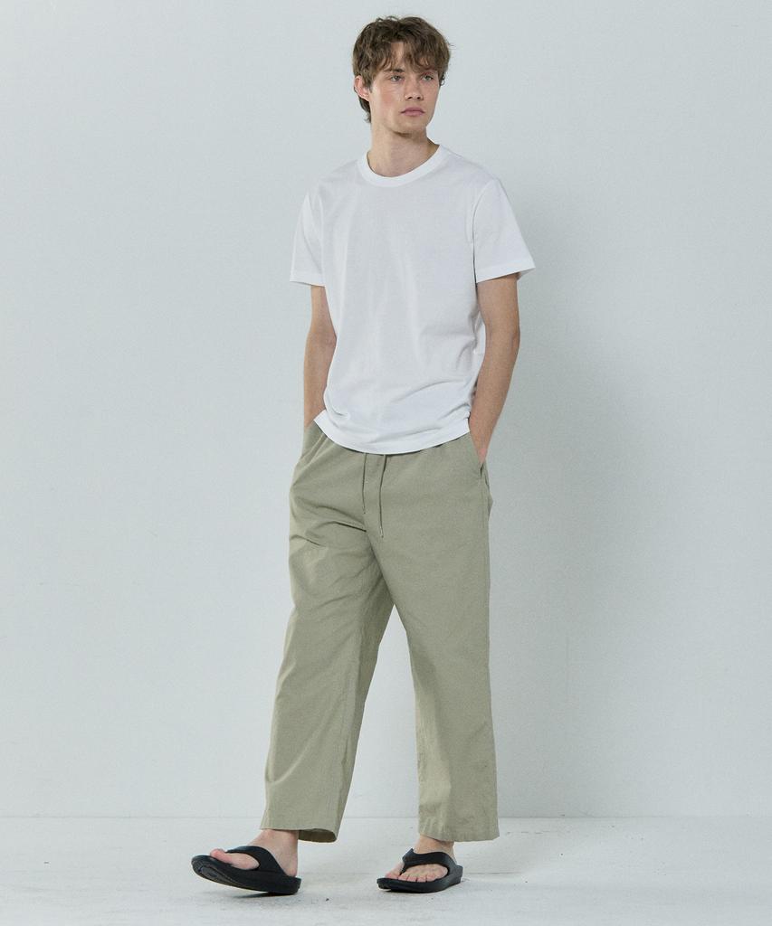BASIC HOUSE Cotton Linen String Wide Pants Lzpt3105