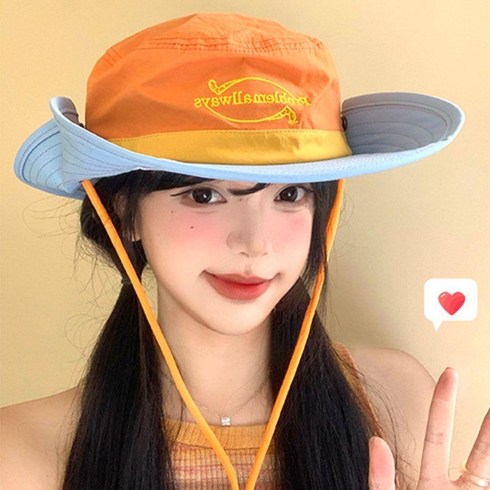 Color Matching Fisherman Cap Sun Protection Sun Hat Retro Hiking Caps Summer