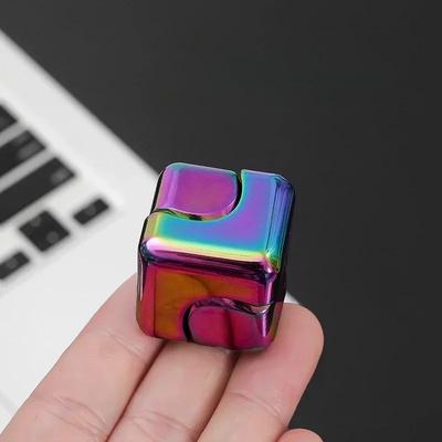 Metal Square Gyroscope Decompression Rotating Dice Cube Anti Anxiety Fingertip Toy Handprint Spinner Early Toy Flipo Flip