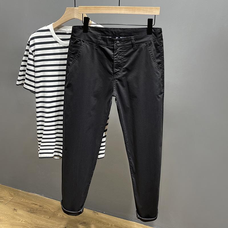 

Мужские летние повседневные тонкие укороченные брюки, больших размеров, свободного кроя, с зауженными штанинами, брюки-шаровары 27 чёрный