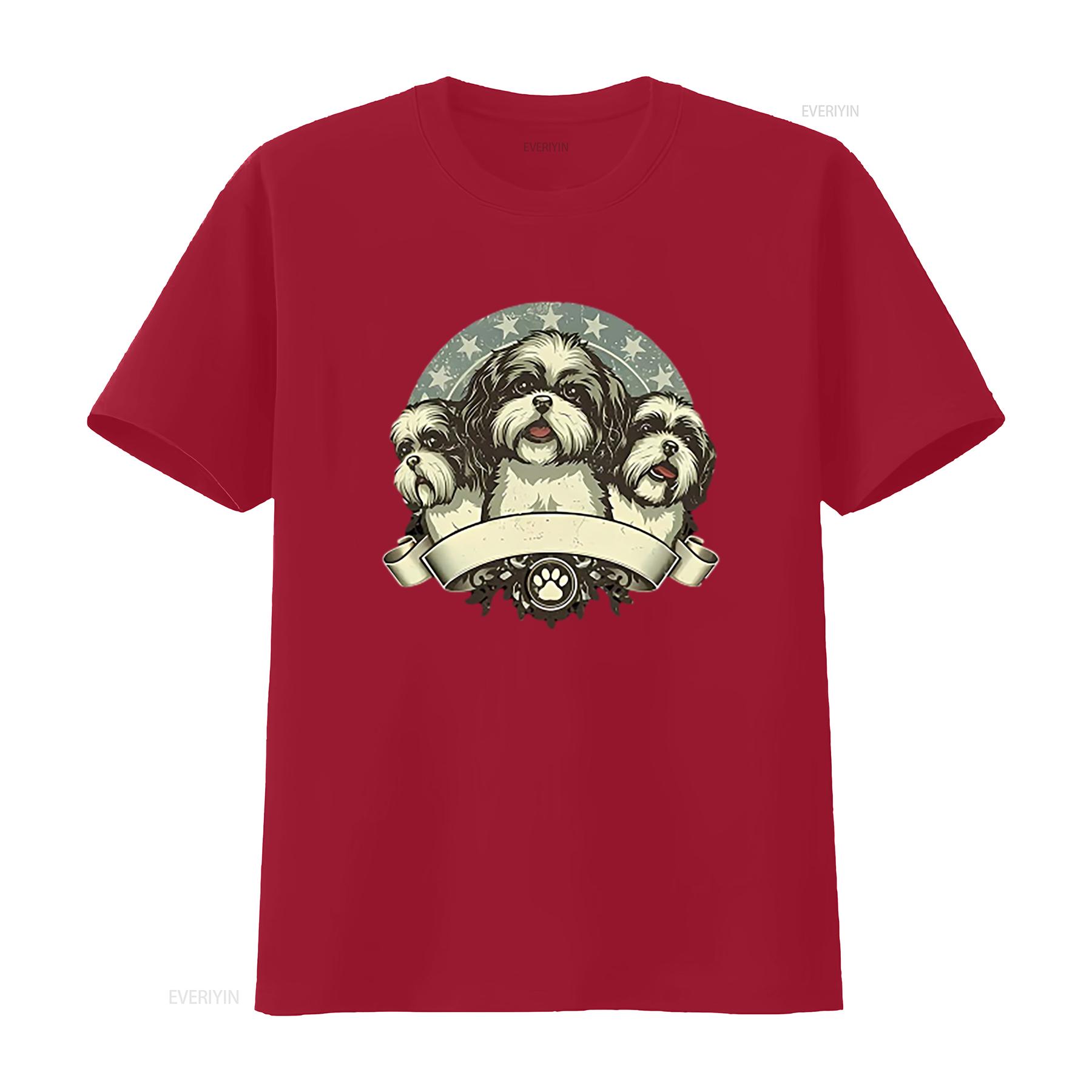 

SHIH TZU American Retro Womens T Shirt Black vintage Washed streetwear homme designer clothes graphic Unisex Breathable Soft S