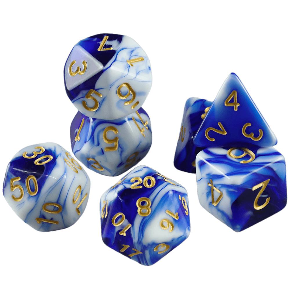 Multi-sided Digital DiceDND Game Dice 7pcs Polyhedral Double Colors Dice with Tube for RPG Board Game Party Supplies