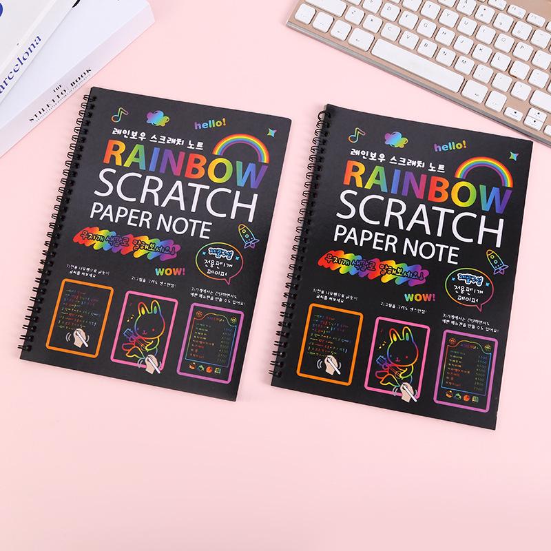 

Children s DIY Scratch Art Doodle Book: Colorful Handmade Educational Painting Paper