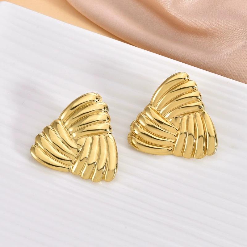 Stainless Steel Geometric Earrings, Fashionable, Luxury and High-end Triangle Earrings