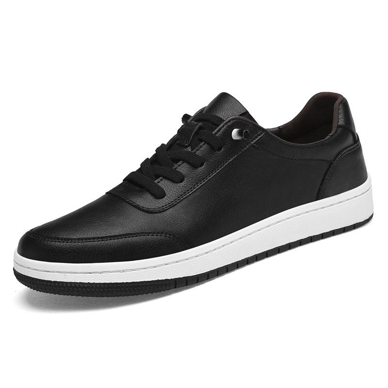 Men s Summer 2025 Breathable Skate Shoes - Trendy White Flats for Students 41 чёрный