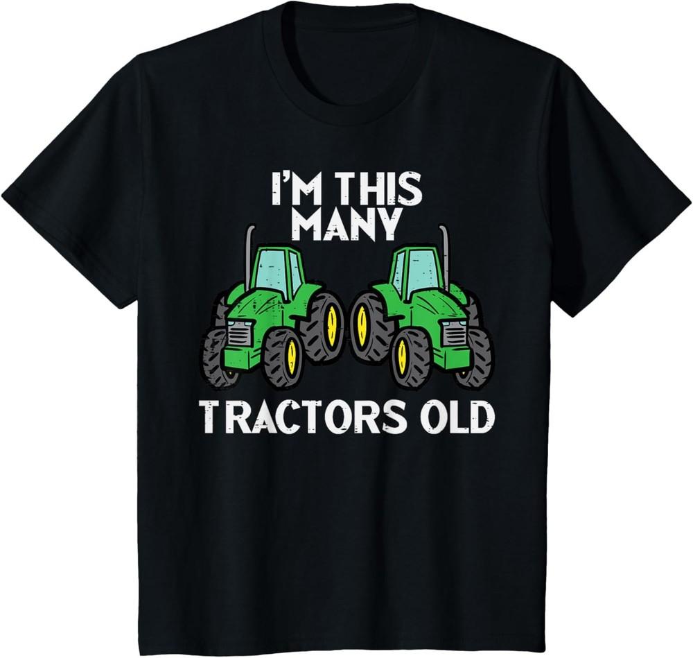 Kids 2nd Birthday Im This Many Tractors Old 2 Toddler Boys Kids T-Shirt Unisex T-Shirt XXXXL